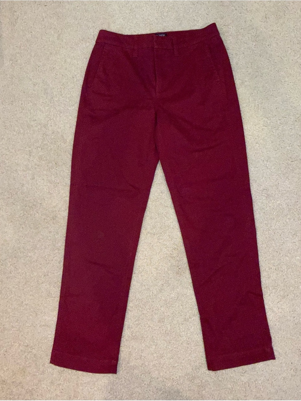 J. Crew Women's Cropped Burgundy Ankle Pants